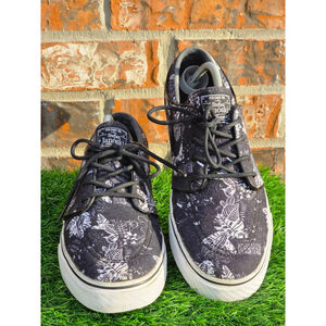 Men's Nike Stefan Janoski Black White Floral Sneakers Size 10